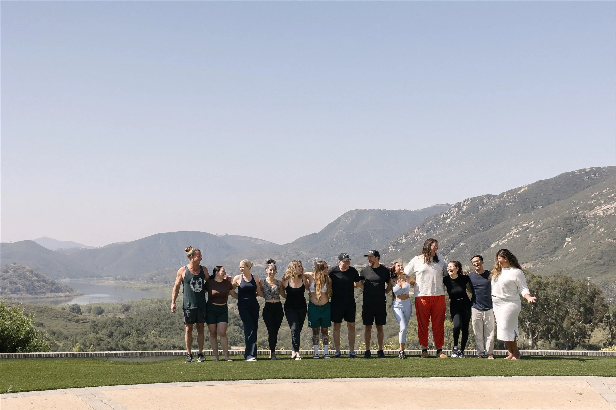 The LEEF House group standing together above the valley